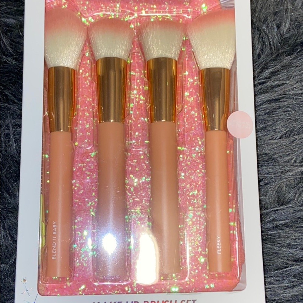 NWT MAKEUP BRUSH SET & GLITTER CARRYING BAG